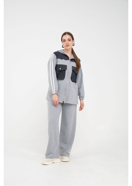 Kontrast Detaylı Fermuarlı Spor Ikili Takım K1748 fırsatları