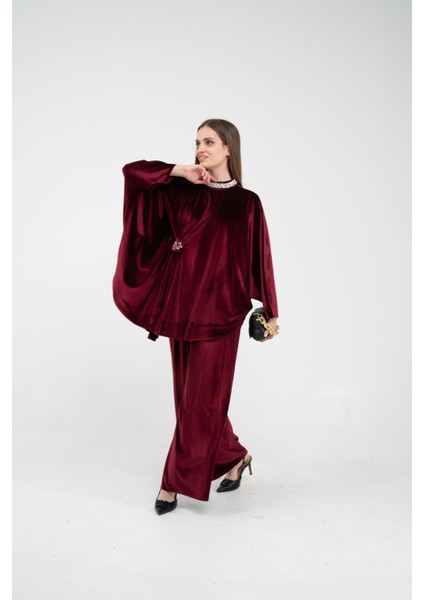 Taş Detaylı Kadife Takım K8048 modelleri