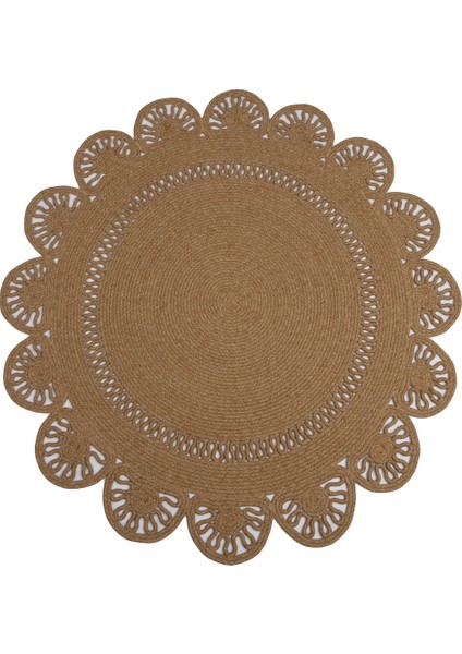 Reygon Ege 24 Hasır Daire Dekoratif El Örgüsü Kilim Yolluk Halı