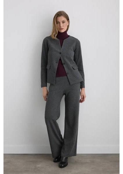 V Yaka Kazayağı Ceket - Gri fiyatları