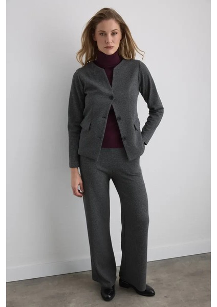 V Yaka Kazayağı Ceket - Gri fırsatları