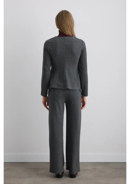 V Yaka Kazayağı Ceket - Gri indirimleri