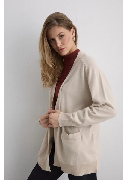 Rahat Kesim Yünlü Triko Hırka - Taş fiyatları