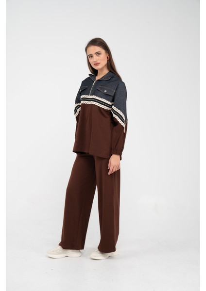 Dantel Şeritli Kot Detaylı Ikili Takım K1751 modelleri