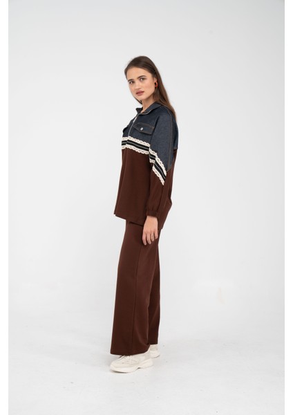 Dantel Şeritli Kot Detaylı Ikili Takım K1751 fırsatları