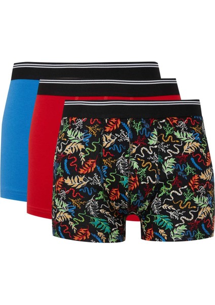 Regular Fit Hayvan Baskılı 3'lü Boxer