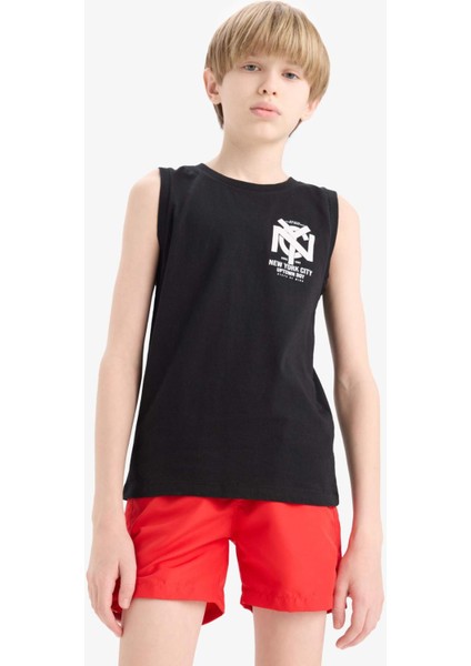 Erkek Çocuk Bisiklet Yaka Baskılı Atlet E0192A825HS