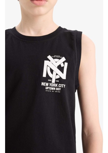 Erkek Çocuk Bisiklet Yaka Baskılı Atlet E0192A825HS