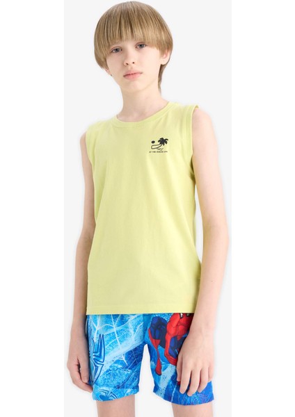 Erkek Çocuk Bisiklet Yaka Baskılı Atlet