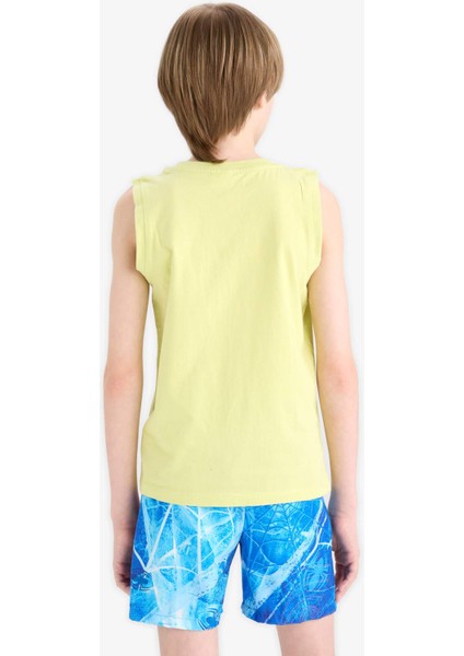 Erkek Çocuk Bisiklet Yaka Baskılı Atlet