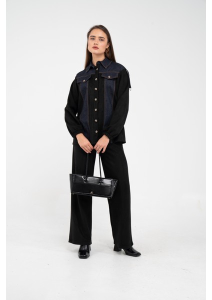 Kadife Jean Detaylı Ikili Takım K1744