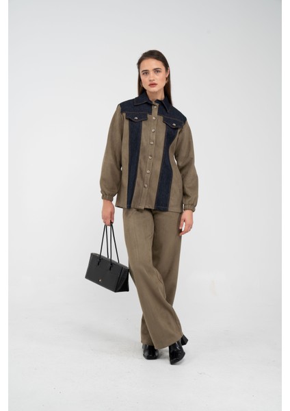 Kadife Jean Detaylı Ikili Takım K1744