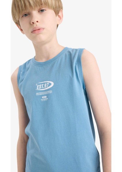 Erkek Çocuk Bisiklet Yaka Baskılı Atlet E0192A825HS