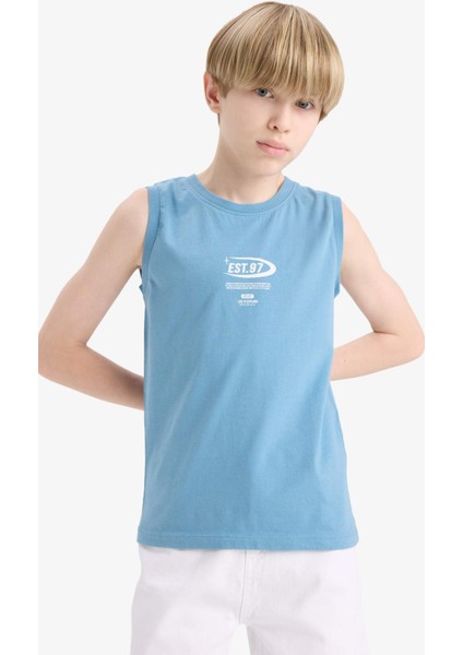 Erkek Çocuk Bisiklet Yaka Baskılı Atlet E0192A825HS