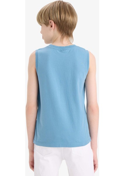 Erkek Çocuk Bisiklet Yaka Baskılı Atlet E0192A825HS