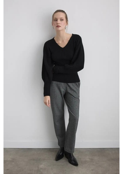 Yarasa Kol Yünlü Triko - Siyah fiyatları