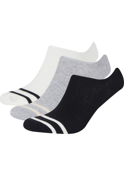 Erkek 3'lü Pamuklu Sneaker Çorap D9950AXNS