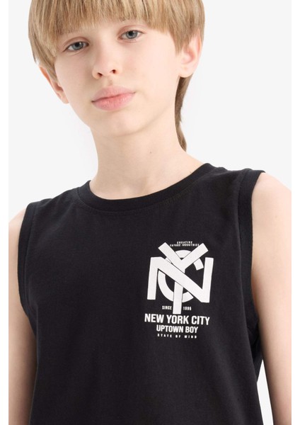 Erkek Çocuk Bisiklet Yaka Baskılı Atlet