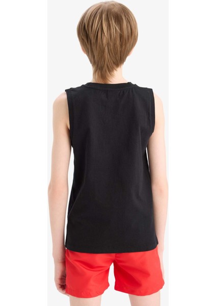 Erkek Çocuk Bisiklet Yaka Baskılı Atlet