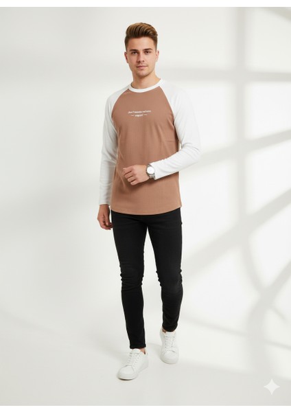 Erkek Relax Fit Rahat Kesim Pamuklu Yumuşak Dokulu Bisiklet Yaka Sweatshirt