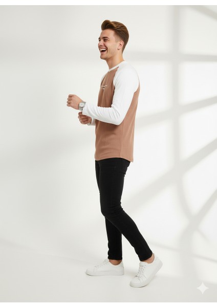 Erkek Relax Fit Rahat Kesim Pamuklu Yumuşak Dokulu Bisiklet Yaka Sweatshirt fiyatları