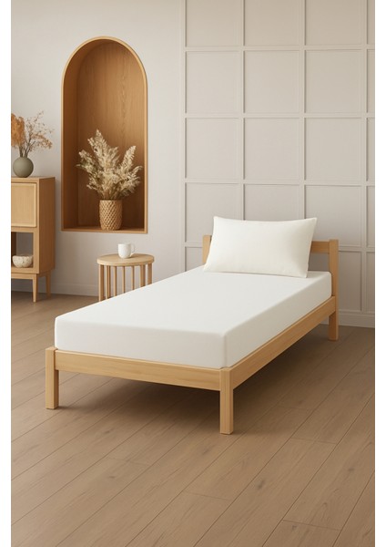 %100 Pamuk Tek Kişilik Lastikli Çarşaf Yastık Kılıfı Takımı (2 Parça) 100X200 cm - 120X200 cm