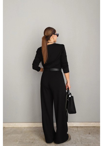 Siyah Vatkalı Bluz Pantolon Takım fırsatları