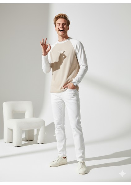 Erkek Relax Fit Rahat Kesim Pamuklu Yumuşak Dokulu Bisiklet Yaka Sweatshirt fiyatları