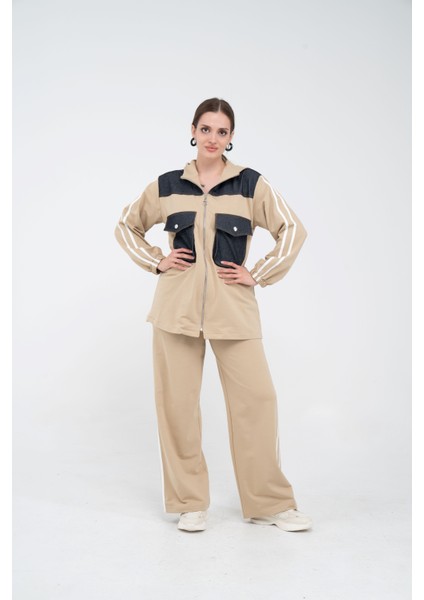 Kontrast Detaylı Fermuarlı Spor İkili Takım K1748 fiyatları