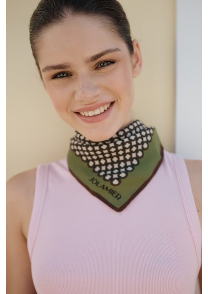 Desenli Modal Fular Classic Yeşil