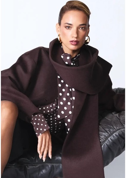 Puantiyeli Uzun Fular - Kahverengi fiyatları