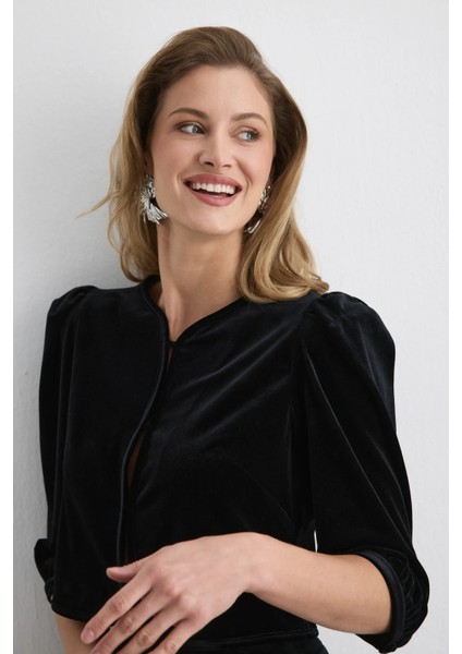 Kadife Bolero Ceket - Siyah fırsatları