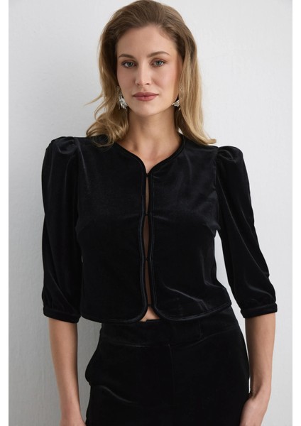 Kadife Bolero Ceket - Siyah indirimleri