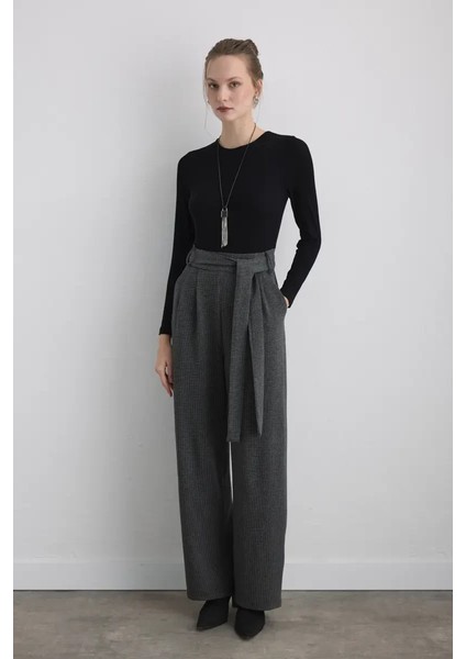 Beli Kemerli Viskon Tulum - Siyah