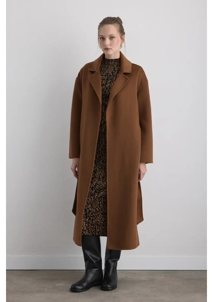 Astarsız Klasik Yün Manto - Kahverengi fiyatları