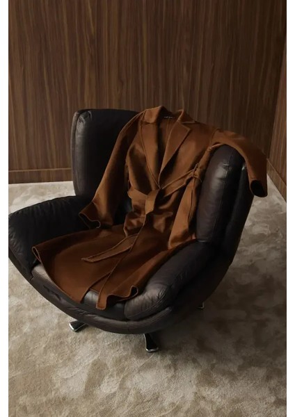 Astarsız Klasik Yün Manto - Kahverengi modelleri