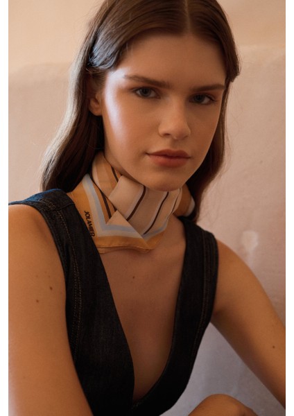 Desenli Modal Fular Çizgili