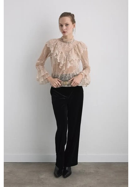 Anka Koleksiyonu Dantel Bluz - Bej modelleri