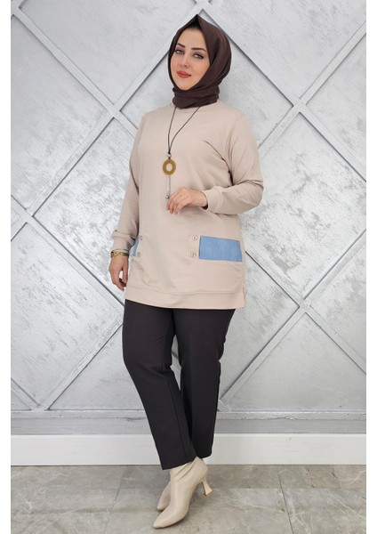 Kadın Kombin Detaylı Tesettür Tunik