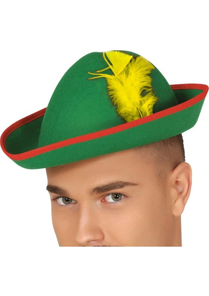 Yeşil Renk Robin Hood Şapkası Sarı Tüylü modelleri