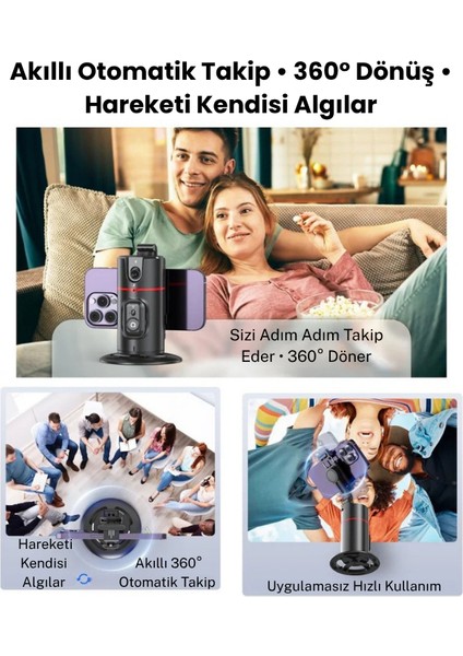 Triptoza P02 360° Otomatik Takipli Telefon Tripodu – Akıllı Hareketli Tripod Gimbal, Masaüstü Tripod indirimleri