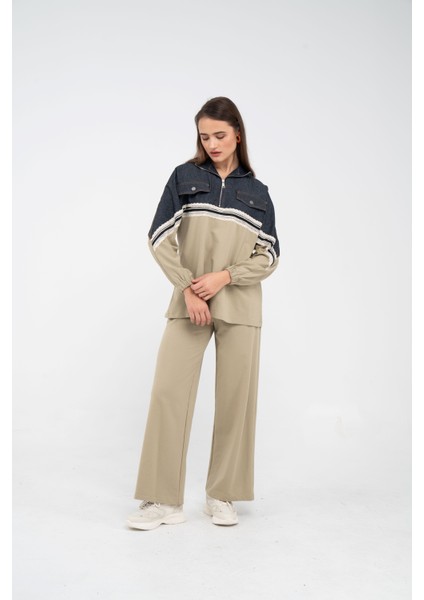 Dantel Şeritli Kot Detaylı Ikili Takım K1751 fiyatları