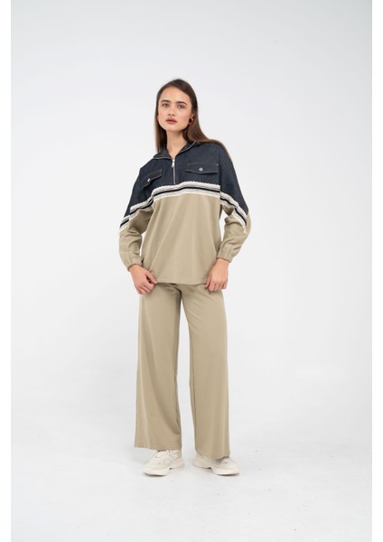 Dantel Şeritli Kot Detaylı Ikili Takım K1751 fırsatları