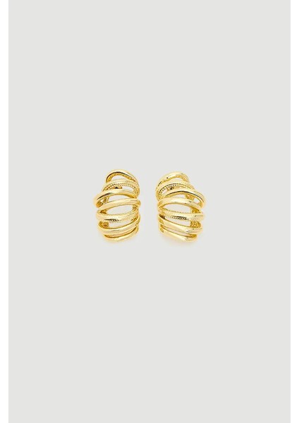 Sarmal Halka Küpe - Gold