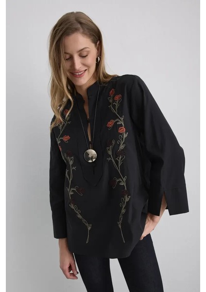 Anka Koleksiyonu Nakışlı Bluz - Siyah fiyatları