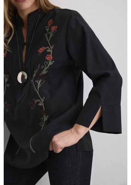 Anka Koleksiyonu Nakışlı Bluz - Siyah modelleri