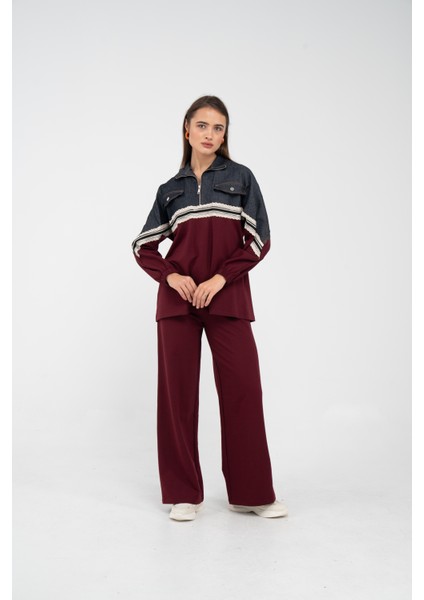 Dantel Şeritli Kot Detaylı Ikili Takım K1751 fiyatları