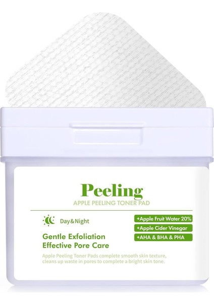 Elma Özlü Gözenek Temizleyici Aydınlatıcı Peeling Tonik Toner Pedi 80 Adet