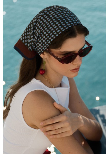 Desenli Modal Fular Classic Lacivert