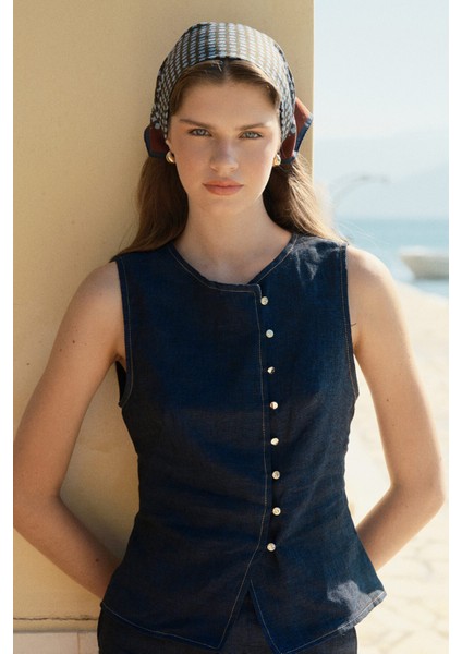 Desenli Modal Fular Classic Lacivert fiyatları